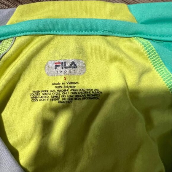 Fila small yellow and green long sleeve shirt #1 - Picture 3 of 3